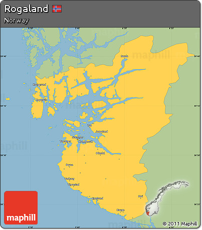 Savanna Style Simple Map of Rogaland, single color outside
