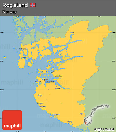 Savanna Style Simple Map of Rogaland, single color outside