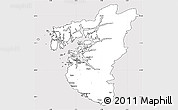 Silver Style Simple Map of Rogaland, cropped outside