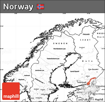Blank Simple Map of Norway