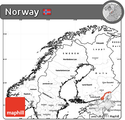 Blank Simple Map of Norway