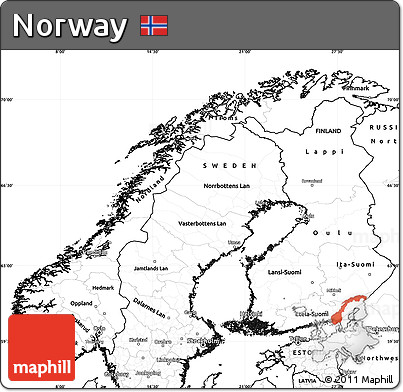 Blank Simple Map of Norway