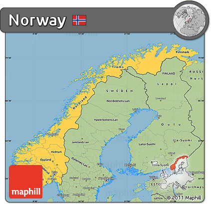 Savanna Style Simple Map of Norway
