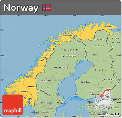 Savanna Style Simple Map of Norway