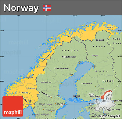 Savanna Style Simple Map of Norway