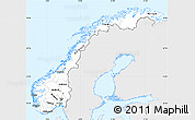 Silver Style Simple Map of Norway, single color outside