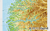 Physical Map of Sogn og Fjordane