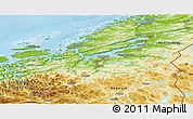 Physical Panoramic Map of Sor-Trondelag