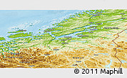 Physical Panoramic Map of Sor-Trondelag