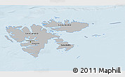 Gray 3D Map of Svalbard, single color outside