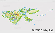 Physical 3D Map of Svalbard, cropped outside