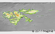Physical 3D Map of Svalbard, darken, desaturated