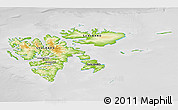 Physical 3D Map of Svalbard, lighten, desaturated