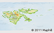 Physical 3D Map of Svalbard, lighten