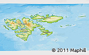 Physical 3D Map of Svalbard, political outside