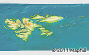 Physical 3D Map of Svalbard, satellite outside