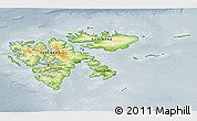 Physical 3D Map of Svalbard, semi-desaturated