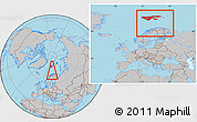 Gray Location Map of Svalbard, within the entire country
