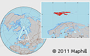 Gray Location Map of Svalbard