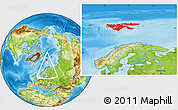 Physical Location Map of Svalbard