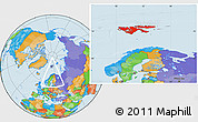 Political Location Map of Svalbard