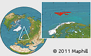 Satellite Location Map of Svalbard, highlighted country