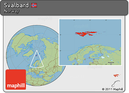 Savanna Style Location Map of Svalbard