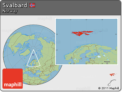 Savanna Style Location Map of Svalbard