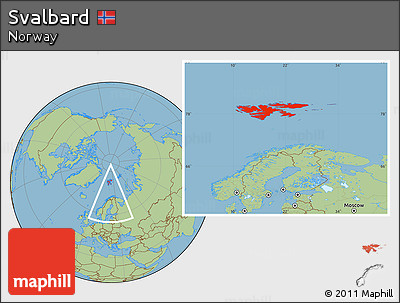 Savanna Style Location Map of Svalbard