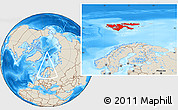 Shaded Relief Location Map of Svalbard