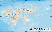 Shaded Relief Map of Svalbard, political outside