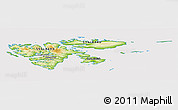 Physical Panoramic Map of Svalbard, cropped outside