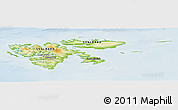Physical Panoramic Map of Svalbard, lighten