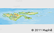 Physical Panoramic Map of Svalbard, political outside