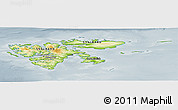 Physical Panoramic Map of Svalbard, semi-desaturated