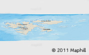 Shaded Relief Panoramic Map of Svalbard, political outside