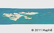 Shaded Relief Panoramic Map of Svalbard, satellite outside