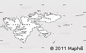 Silver Style Simple Map of Svalbard, cropped outside