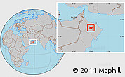Gray Location Map of Manah