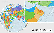 Political Location Map of Manah