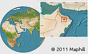 Satellite Location Map of Manah