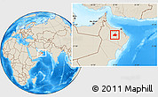 Shaded Relief Location Map of Manah
