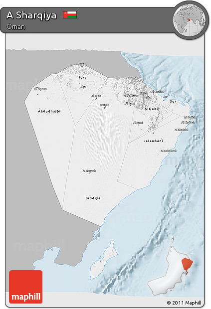 Gray 3D Map of a Sharqiya, single color outside