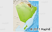 Physical 3D Map of A Sharqiya, shaded relief outside