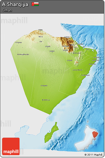 Physical 3D Map of a Sharqiya, single color outside