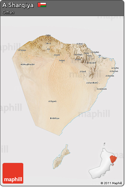 Satellite 3D Map of a Sharqiya, cropped outside