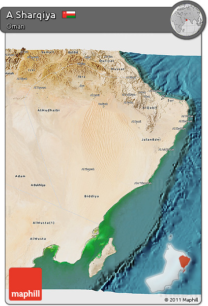Satellite 3D Map of a Sharqiya