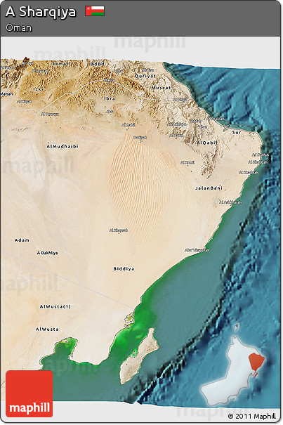 Satellite 3D Map of a Sharqiya
