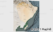 Satellite 3D Map of A Sharqiya, semi-desaturated