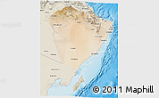 Satellite 3D Map of A Sharqiya, shaded relief outside